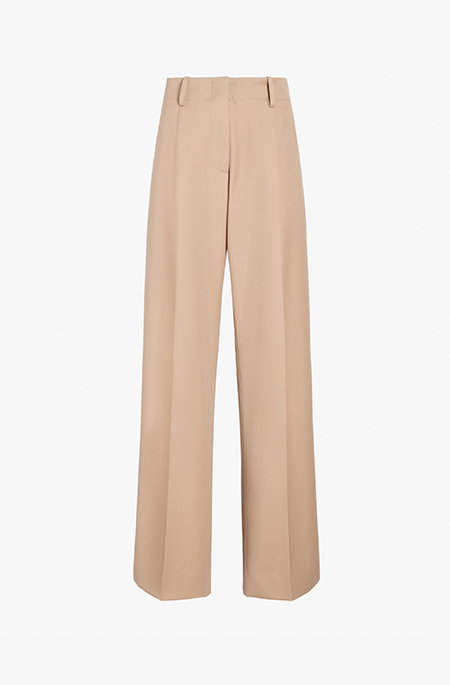 Halima Pant in Wool Gabardine in Khaki