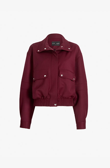 Aviva Jacket in Wool Gabardine in Oxblood