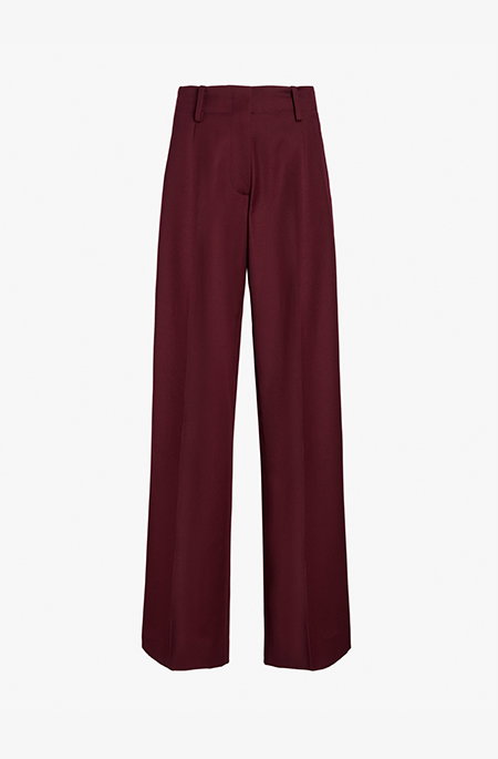 Halima Pant in Wool Gabardine in Oxblood