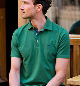 Men's green polo shirt