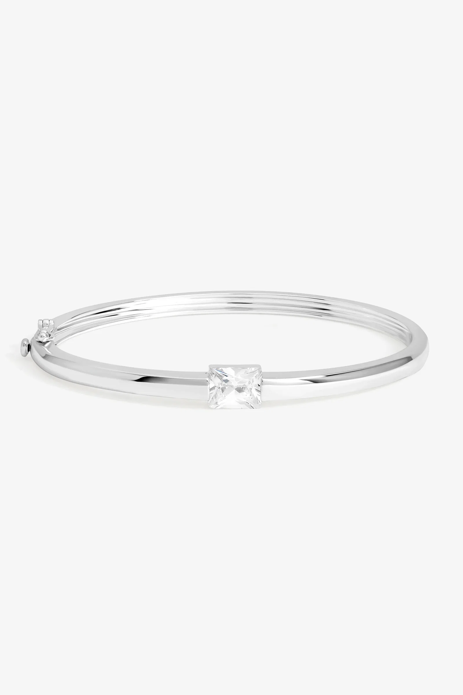 Image of Jon Richard Silver Plated And Cubic Zirconia Polished Bangle