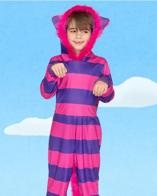 Cheshire Cat Deluxe Kids Book Week Costume Jumpsuit