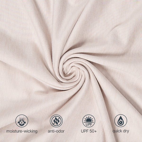 moisture-wicking, anti-odor, UPF 50+, quick dry