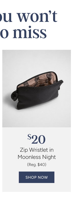 Zip Wristlet in Moonless Night (reg. $40)