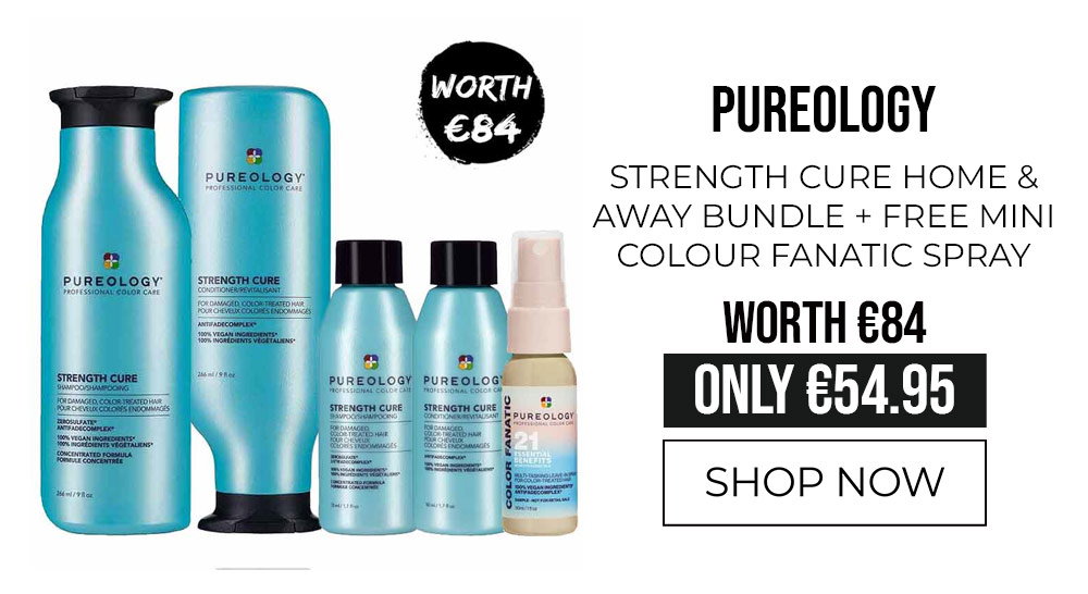 Pureology Strength Cure Home & Away Bundle + FREE Mini Colour Fanatic Spray