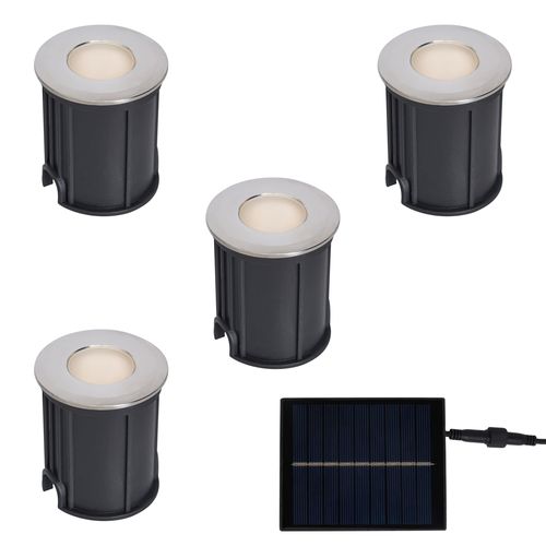Harold Outdoor Solar LED Recessed Deck Light Kit - Black
