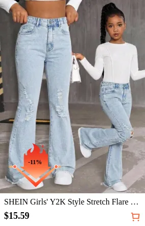 SHEIN Girls Y2K Style Stretch...