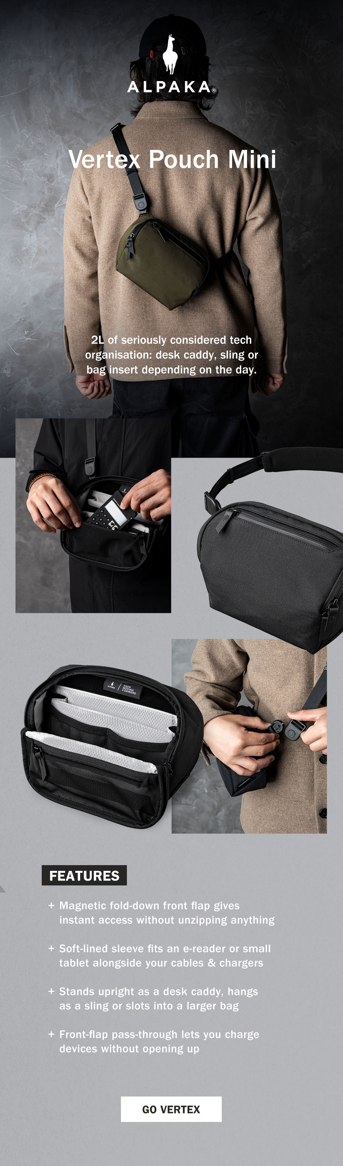 Alpaka | Vertex Pouch Mini | Small Tech Organiser Pouch | WildBounds