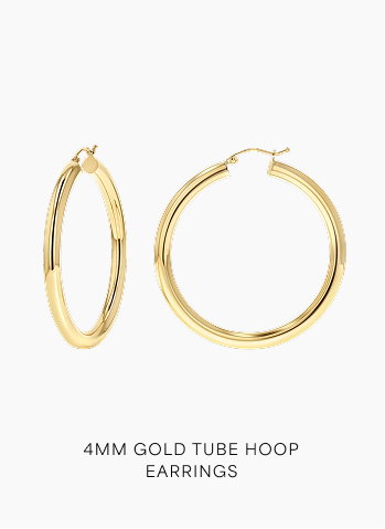 4mm Gold Tube Hoop Earrings