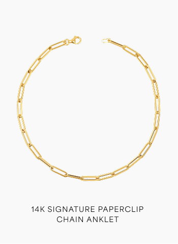 14K Signature Paperclip Chain Anklet