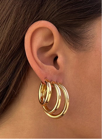 4mm Gold Tube Hoop Earrings