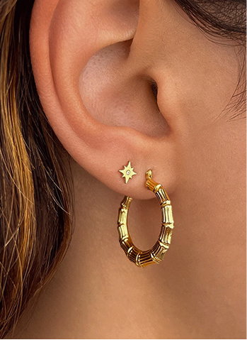Bamboo Hoop Earrings