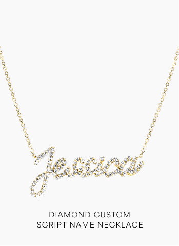 Diamond Custom Script Name Necklace