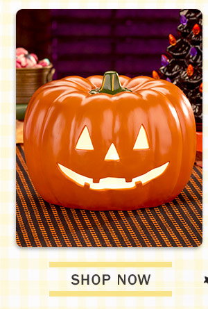 Shop Now. Lighted Halloween Jack-o'-Lantern Ceramic Decoration