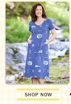 Shop Now. M.MAC Rock Fish Mid-Length Cotton Knit Dress With Pockets