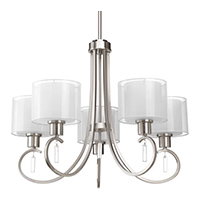 Invite 5 Light 25.25 inch Brushed Nickel Chandelier Ceiling Light by Progress