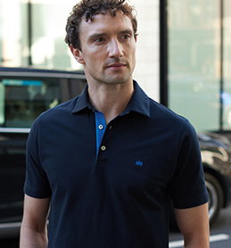Men's navy polo shirt