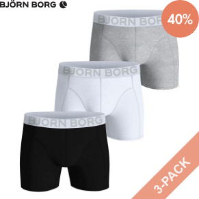 3 Pakkaus Björn Borg Organic Cotton stretch Boxer