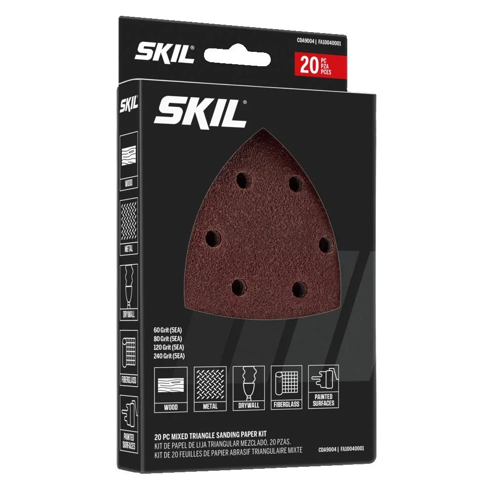 SKIL Mixed Triangle Sanding Paper Kit 20pc