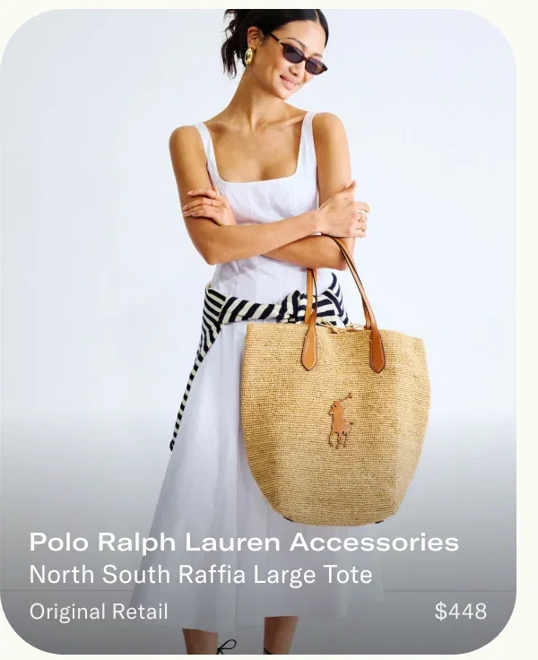 Polo Ralph Lauren Accessories North South Raffia Large Tote Original Retail $448