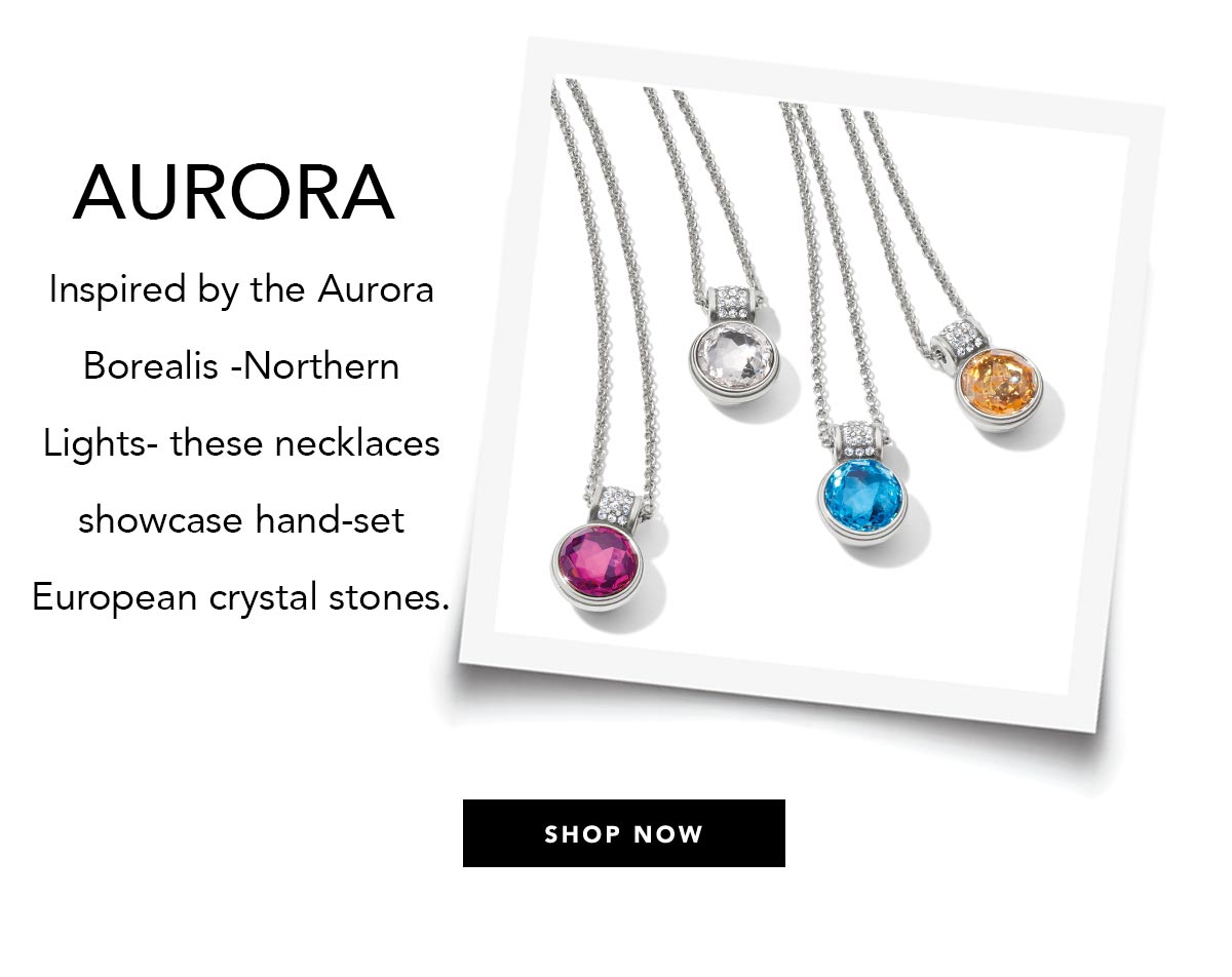 Aurora - Inspired by the Aurora Borealis - Northern Lights - these necklaces showcase hand-set European crystal stones. - Shop Now