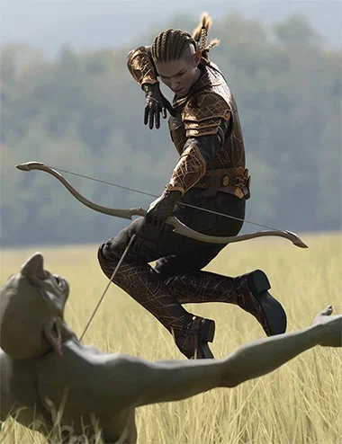 High Elf Bowmaster Poses for Genesis 9