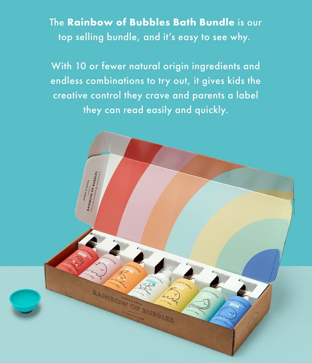 The Rainbow of Bubbles Bath Bundle is our top selling bundle, and it’s easy to see why. 
