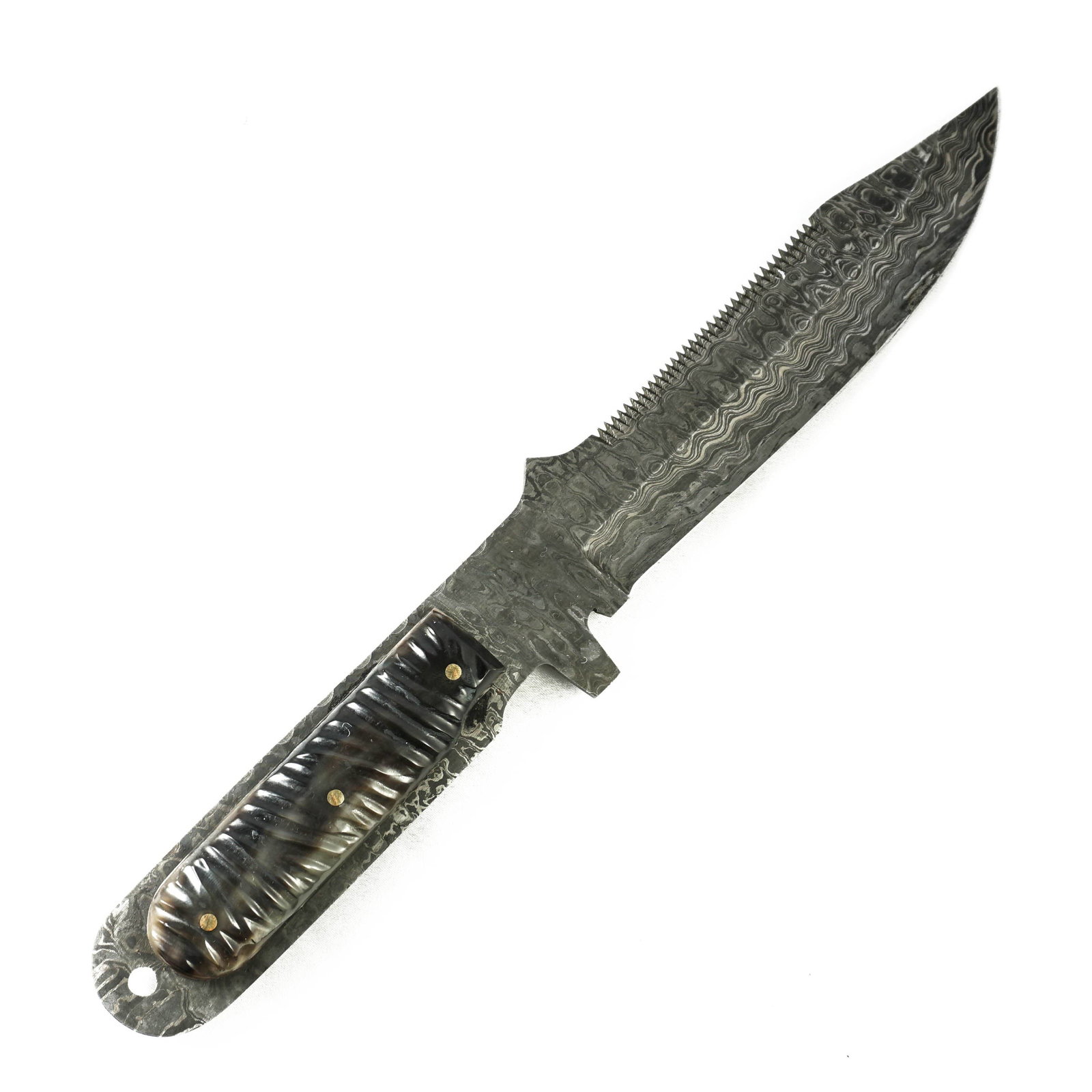 Image of Bowie Knife- High Carbon Damascus Steel Blade- Hunting Knife- 12"