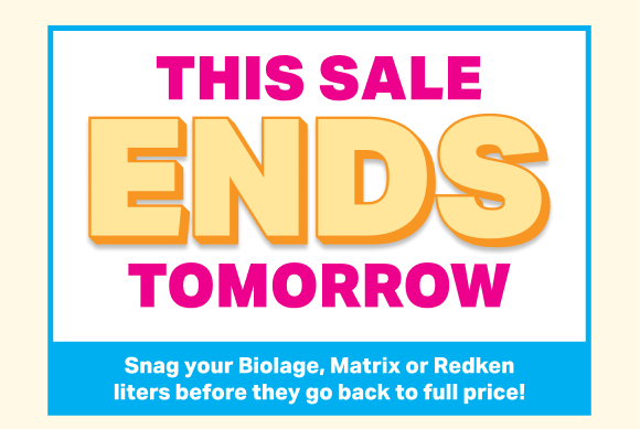 TWO DAYS LEFT TO SHOP REDKEN, BIOLAGE & MATRIX LITERS ON SALE