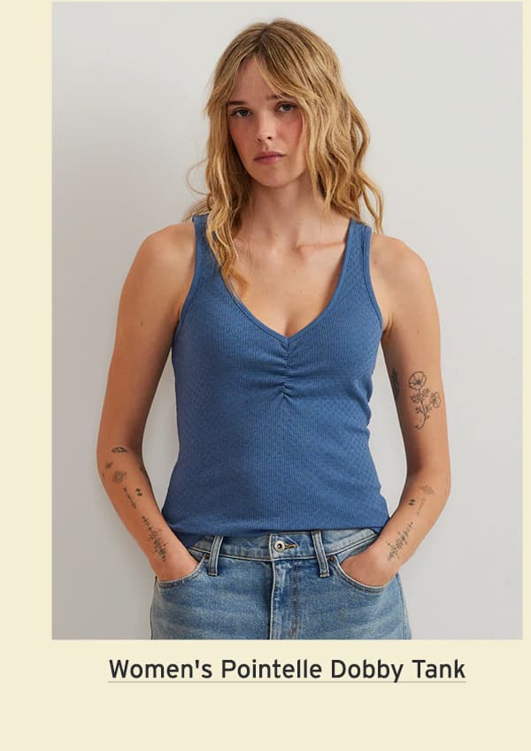 Women's Pointelle Dobby Tank