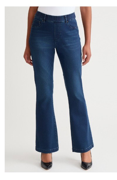 Denim Pull-On Flare Bootcut Jeans