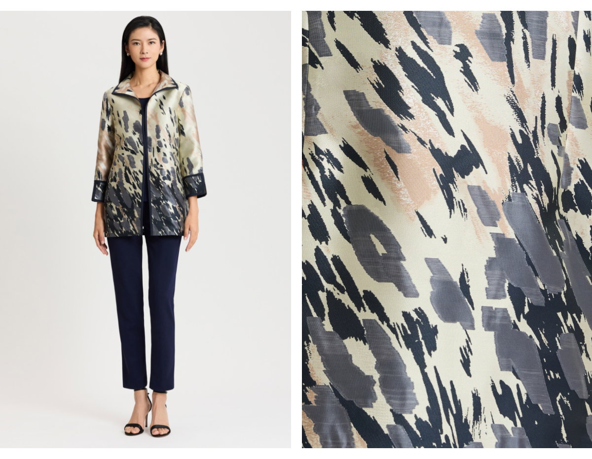 Abstract Animal Print Woven Jacket