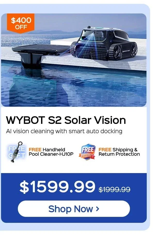 WYBOT S2 Solar Vision Robotic Pool Cleaner