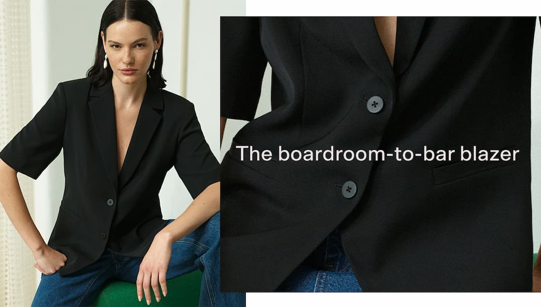 Vinnie Black Tailored Short Sleeve Blazer