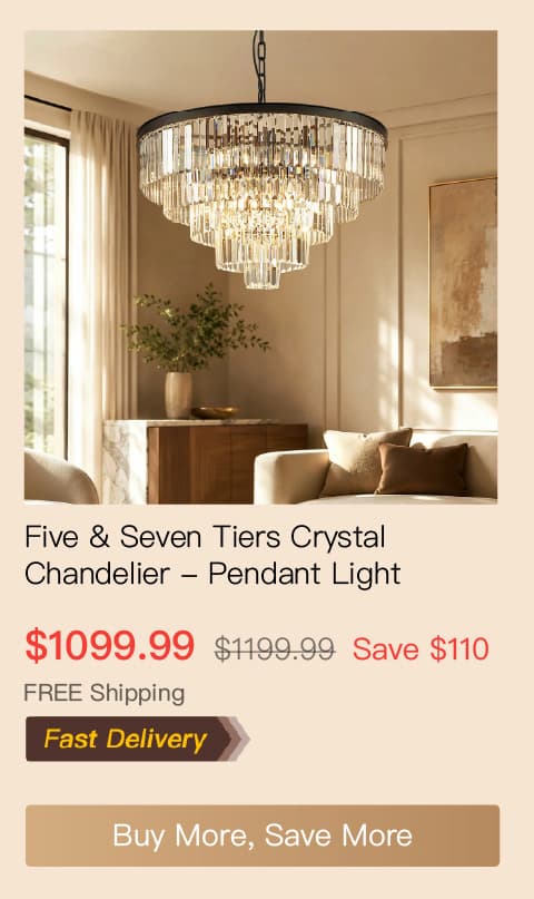 Five & Seven Tiers Crystal Chandelier - Pendant Light