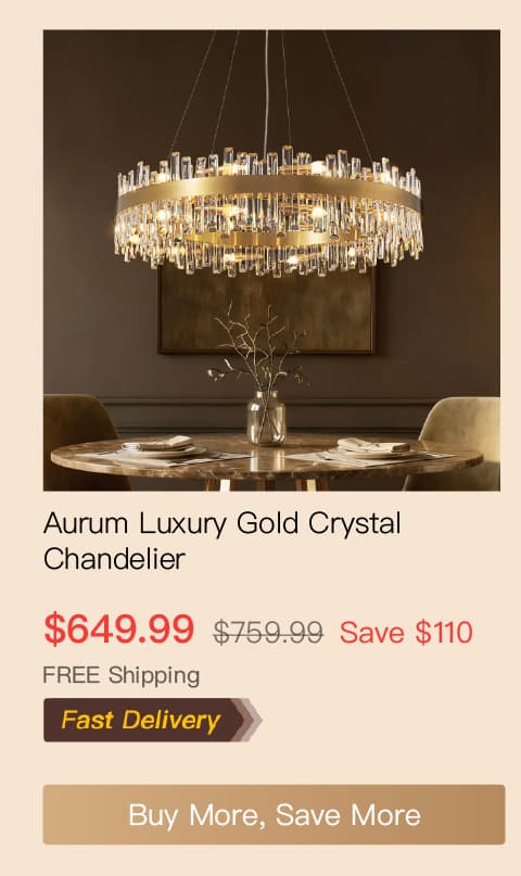 Aurum Luxury Gold Crystal Chandelier