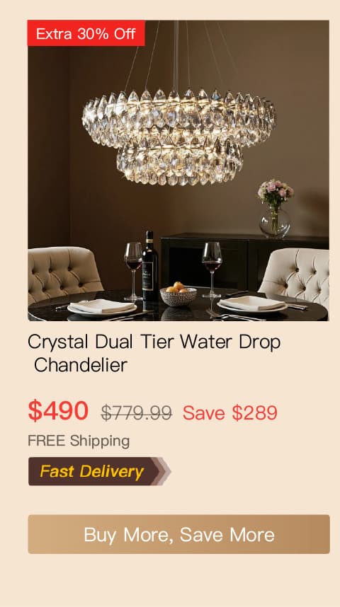 Crystal Dual Tier Water Drop Chandelier
