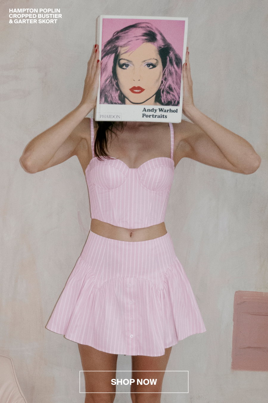 Hampton Poplin Cropped Bustier & Garter Skort