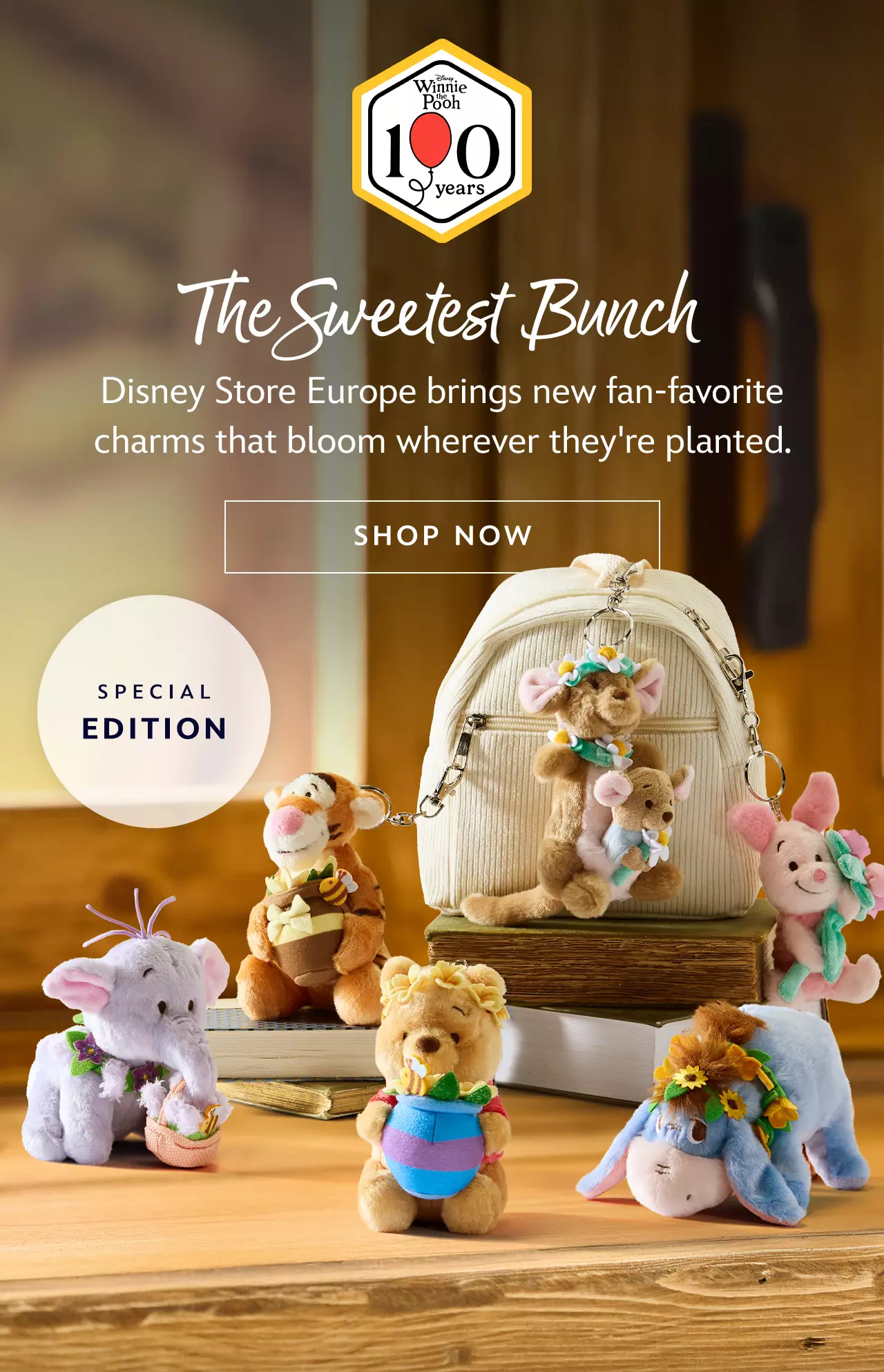 Winnie The Pooh 100 Years. Special Edition. The Sweetest Bunch. Disney Store Europe brings new fan-favorite charms that bloom wherever they're planted. | Shop Now