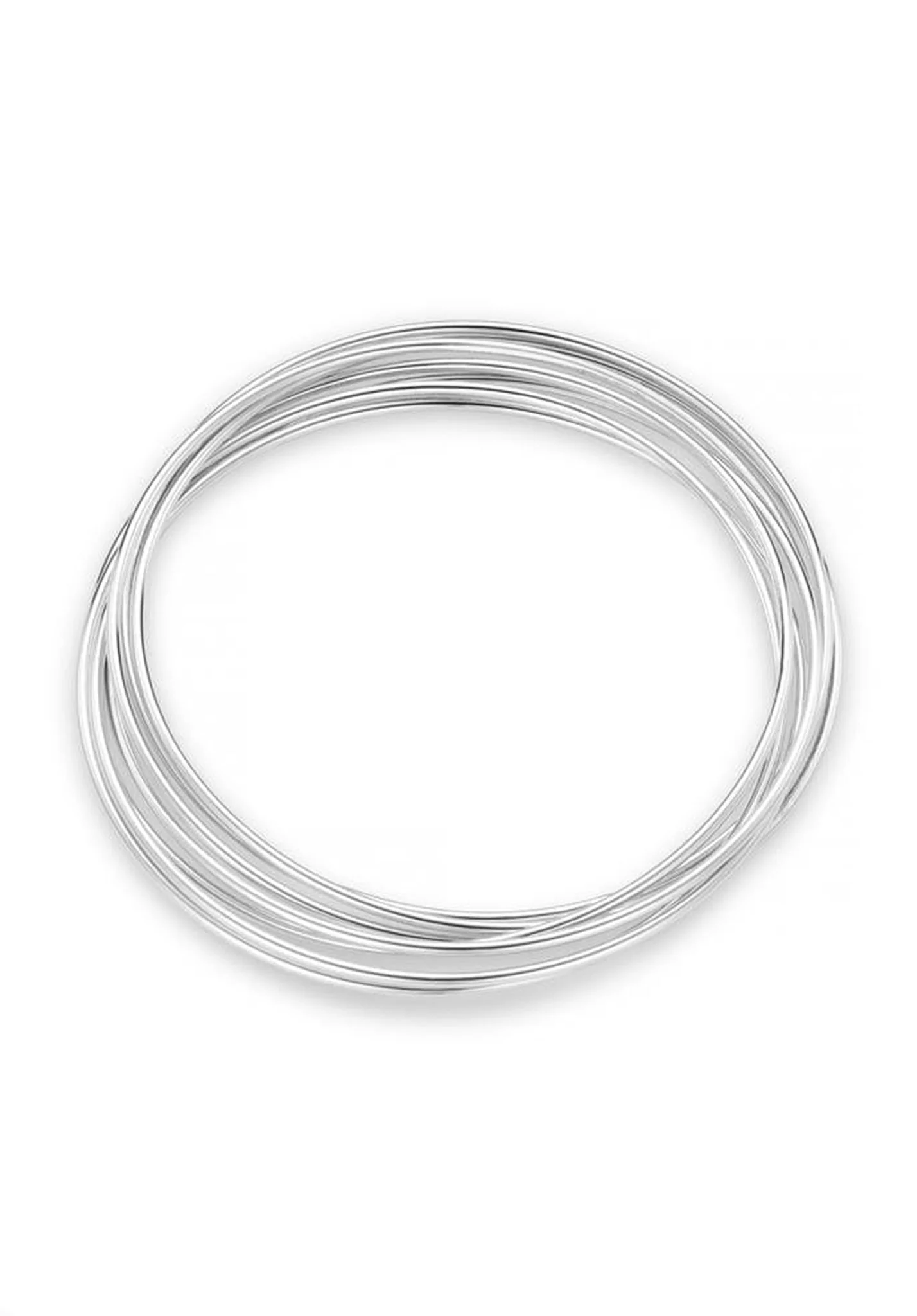 Image of Fine Multi Interlocking Bangles - Silver