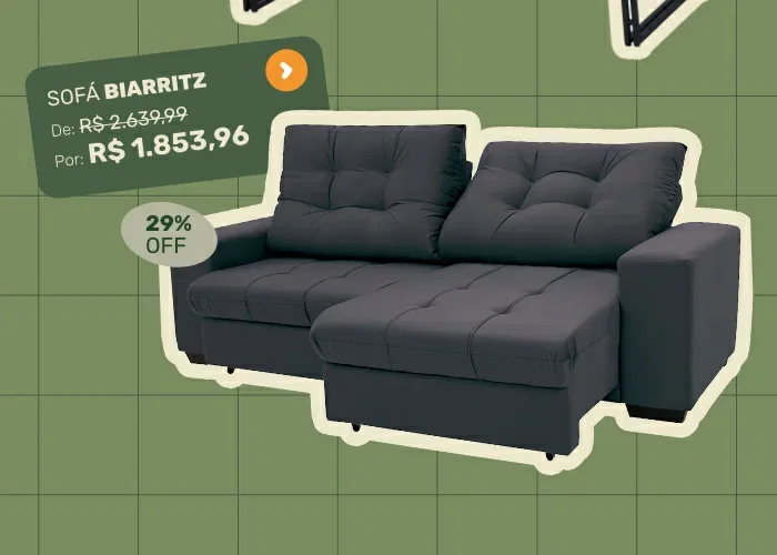 Sofá 3 Lugares Retrátil e Reclinável Biarritz Suede Grafite