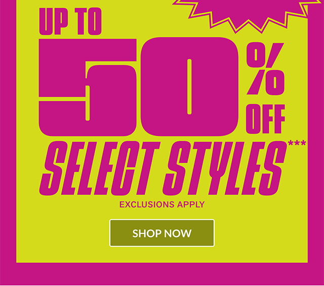 Ends tonight! Double Deal Days! Up to 50% Off Select Styles. Exclusions Apply. Shop now.