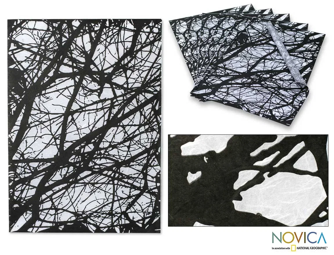 Image of Saa wrapping paper (Set of 6) - Midnight Woods