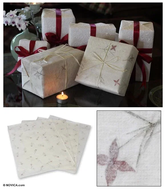 Image of Saa wrapping paper (Set of 4) - Ixora Passion