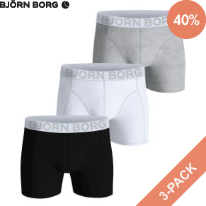 3 Stuks Verpakking Björn Borg Organic Cotton stretch Boxer 