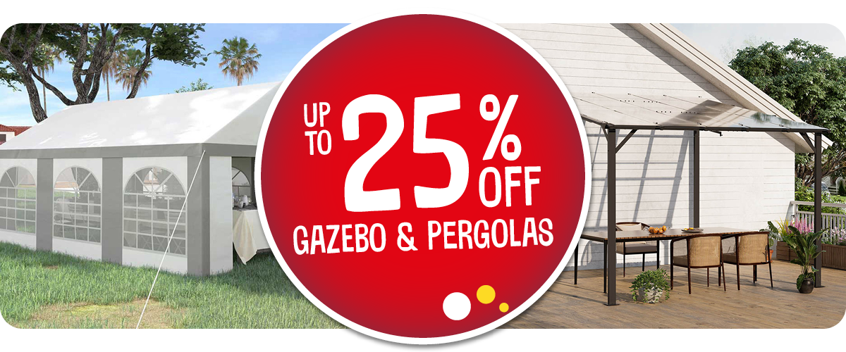 up to 25% off gazebos & pergolas