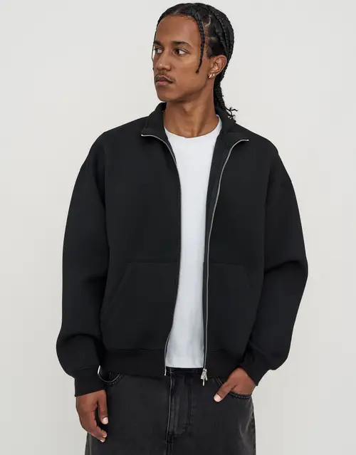 Scuba Oversized Cropped Zip Up Sweat