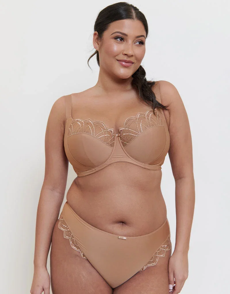 Flirtelle Emilie Deco Full Cup Side Support Bra Cafe Au Lait