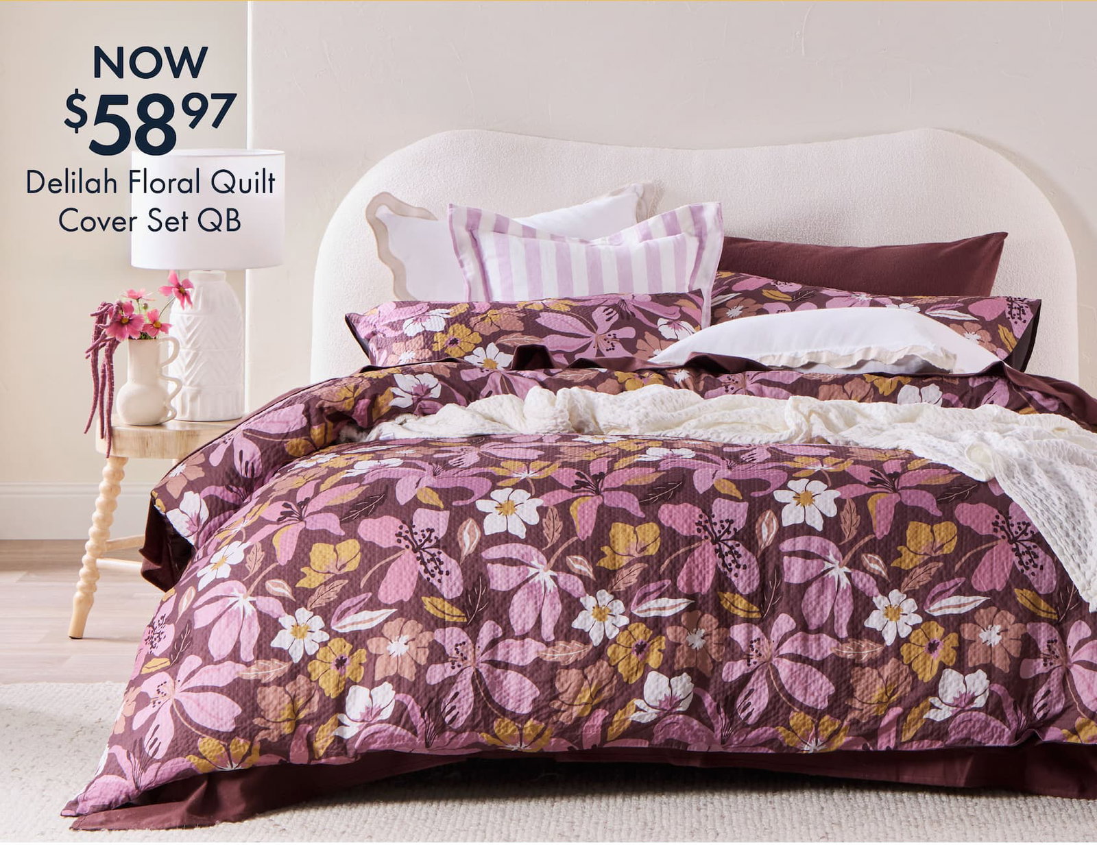 Delilah Floral Quilts Cover Set QB