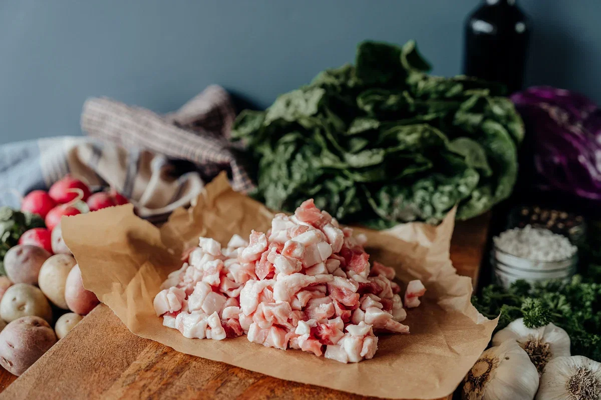 Image of Sugar Free Pork Belly DICED - 1 lb.
